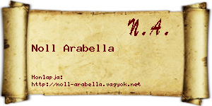 Noll Arabella névjegykártya
